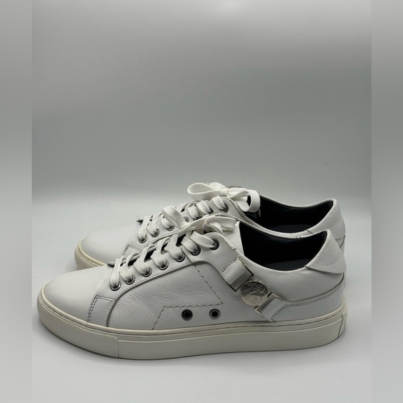Versace Collection Medusa Strap White Leather Lace Up Sneakers Men's EUR 41 - Picture 5 of 13